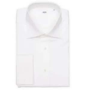 BARBA Napoli Handmade White Oxford Cotton French Cuff Dress Shirt EU 43 NEW US 17