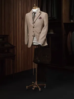Beige Duo Tone Jacket & Dark Brown Trousers