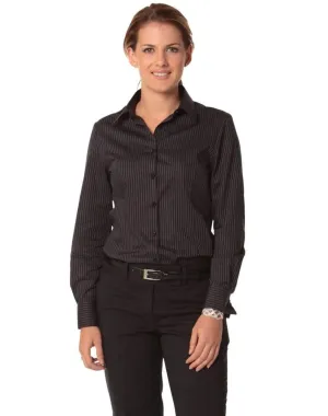 BENCHMARK Women's Dobby Stripe long sleeve shirt M8132