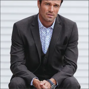 Brook Taverner Wells Wool Blend Charcoal Suit - Waistcoat Optional-