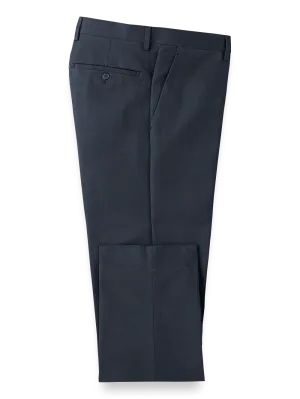 Brushed Twill Flat Front Pants - Navy