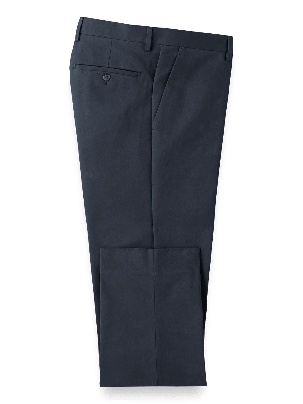 Brushed Twill Flat Front Pants - Navy