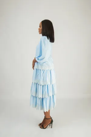 CHRISTY LAYERED DRESS- BLUE
