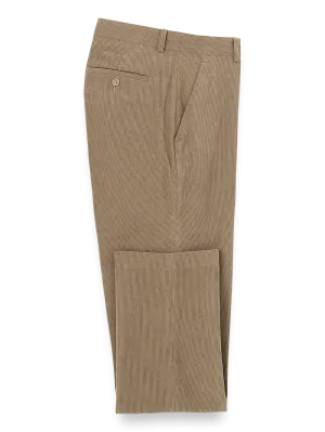 Corduroy Flat Front Pants - Taupe