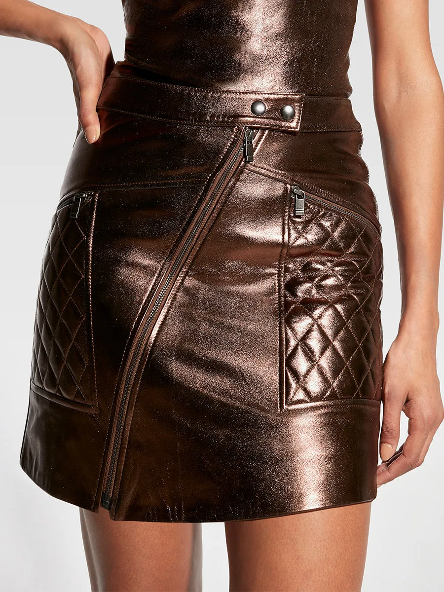 ELODIE UPCYCLED LEATHER SKIRT