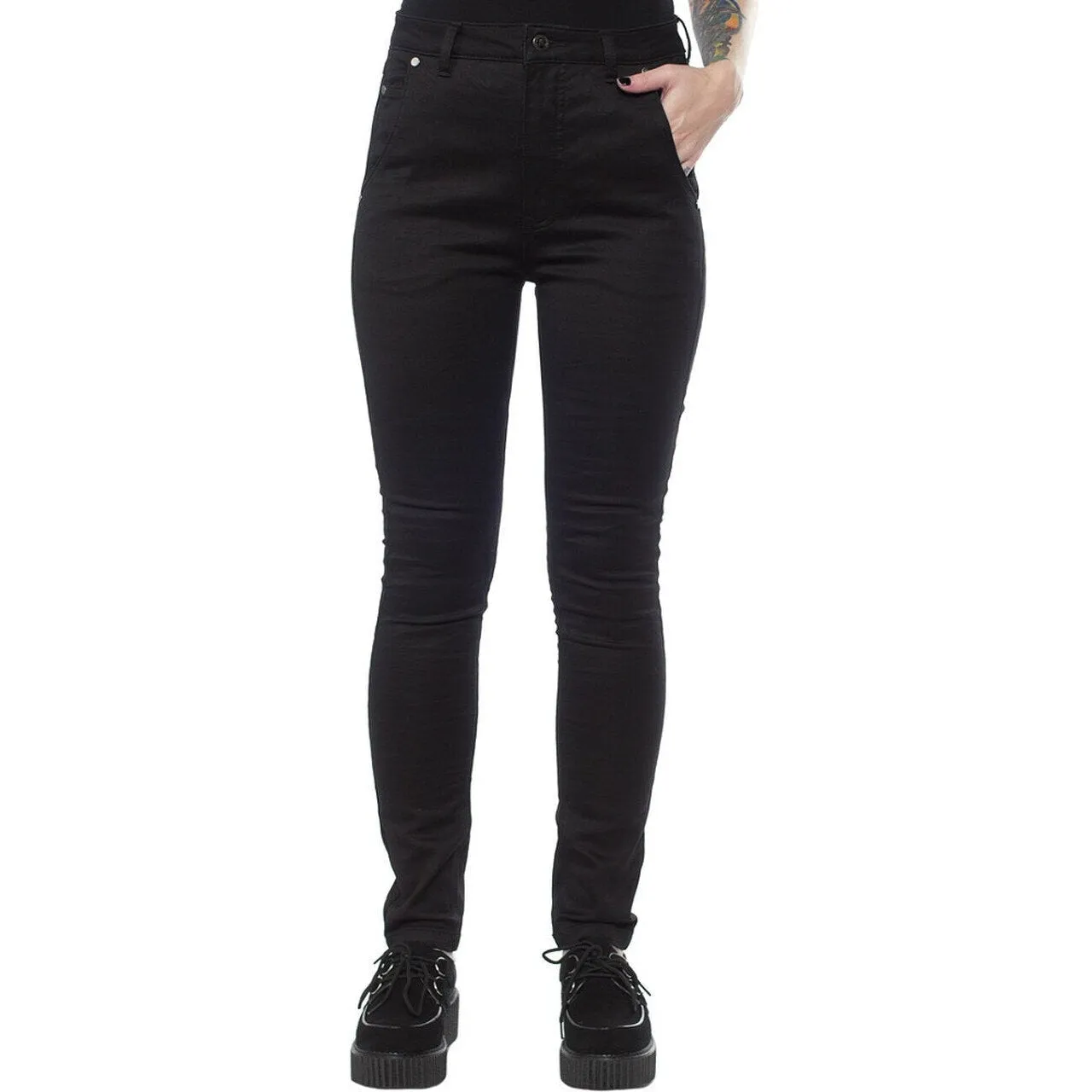 Essential 5 Pocket Womens Black Stretch Pants