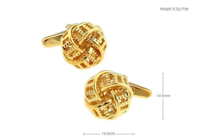 Gold Ribbon Knot Cufflinks