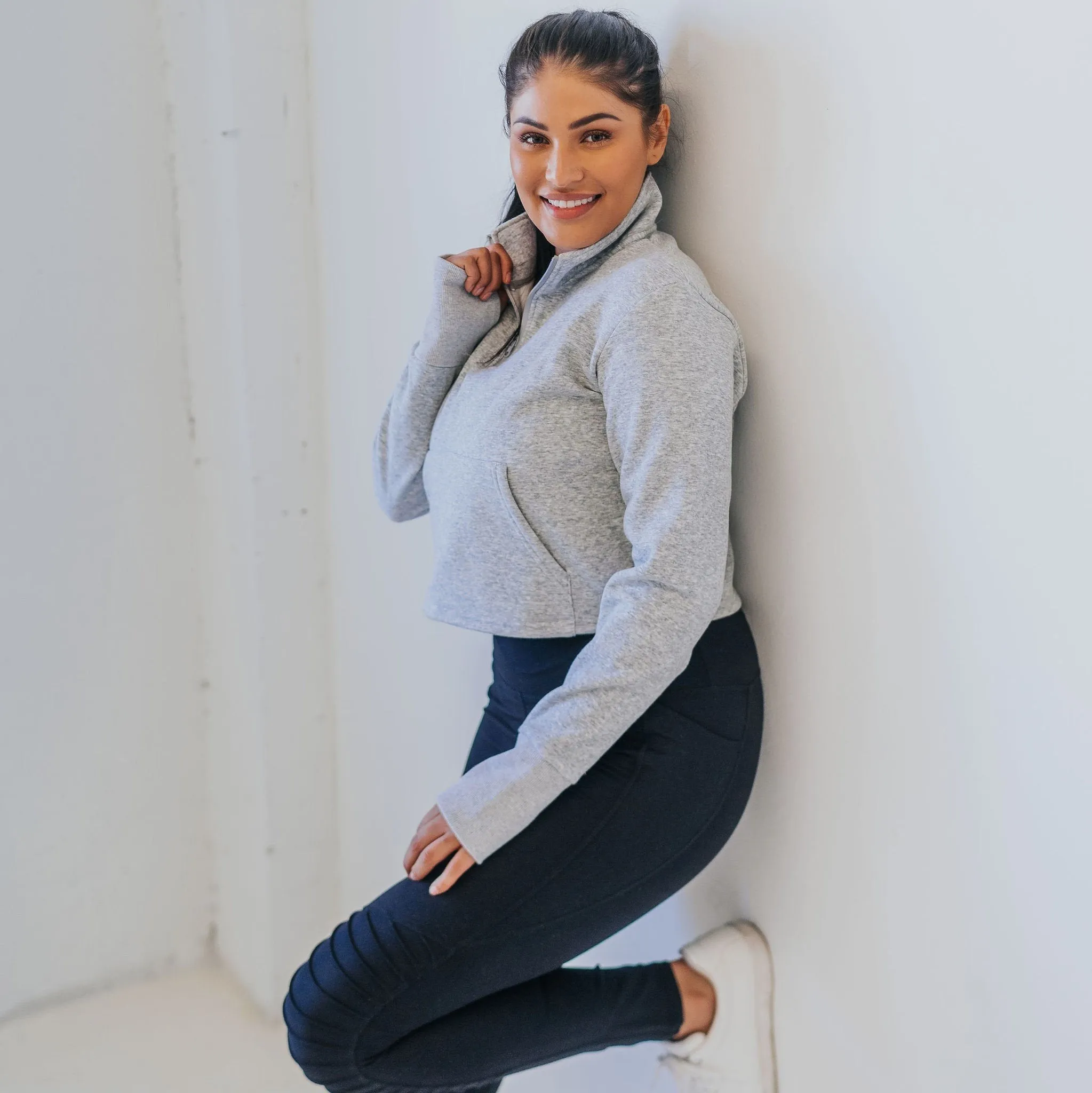 High Waisted Moto Leggings - Black