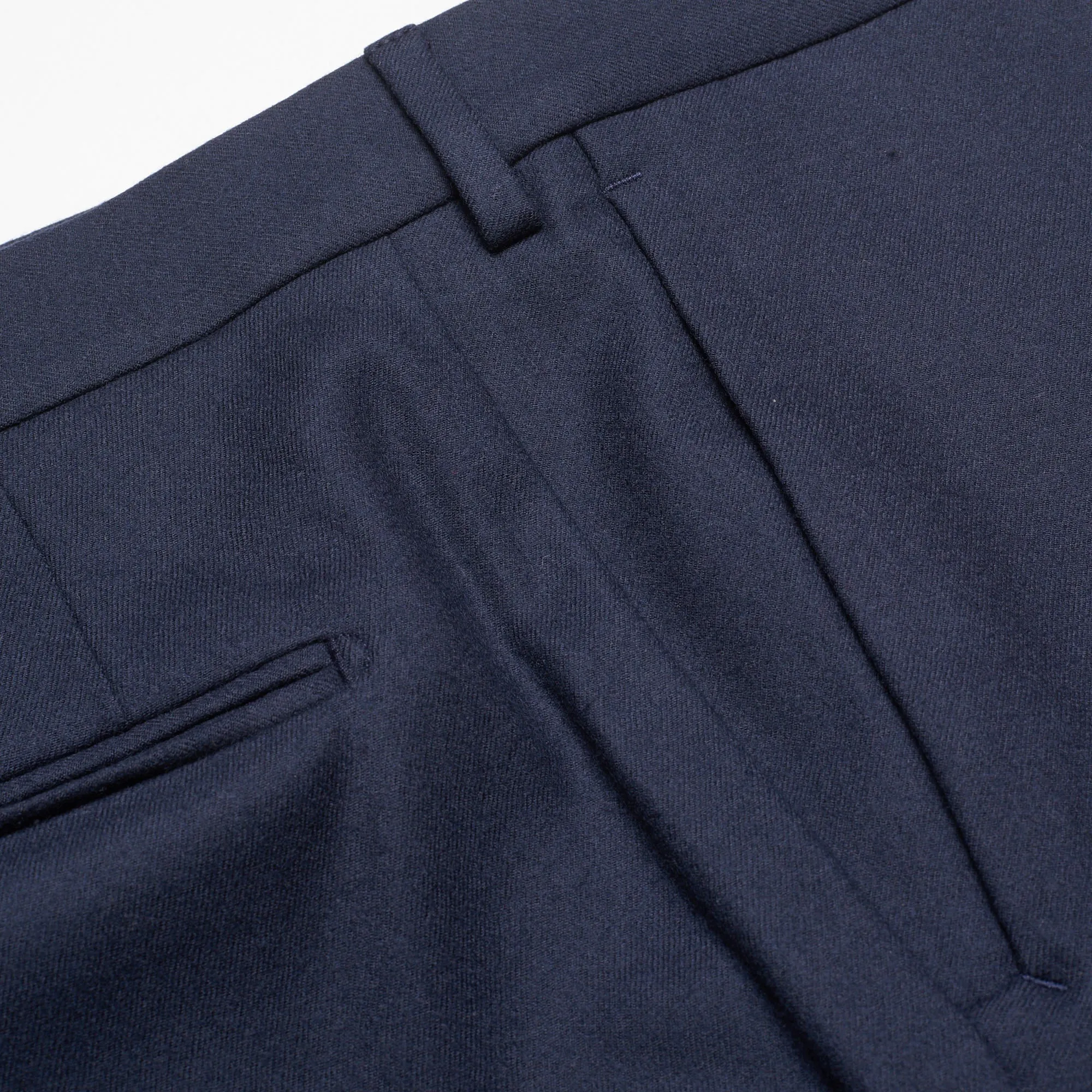 INCOTEX (Slowear) Navy Blue Flannel Wool Twill Dress Pants EU 60 NEW US 44 Slim