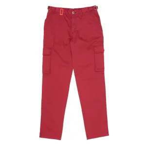 ISAIA Napoli Red Cotton Flat Front Cargo Pants EU 46 NEW US 30 Slim Fit