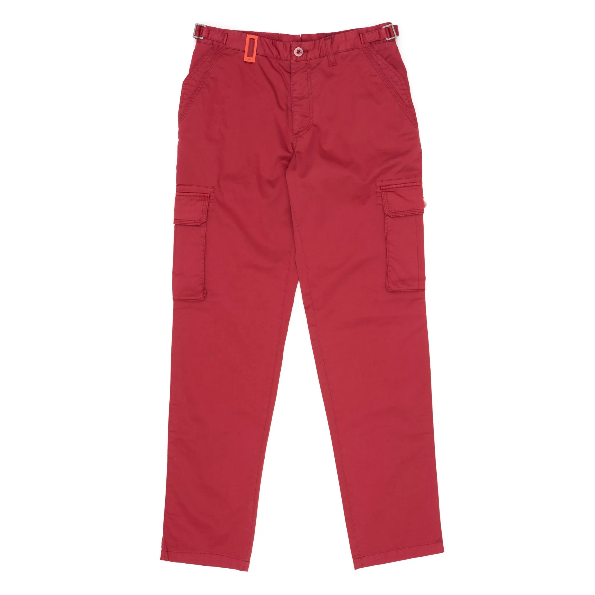 ISAIA Napoli Red Cotton Flat Front Cargo Pants EU 46 NEW US 30 Slim Fit
