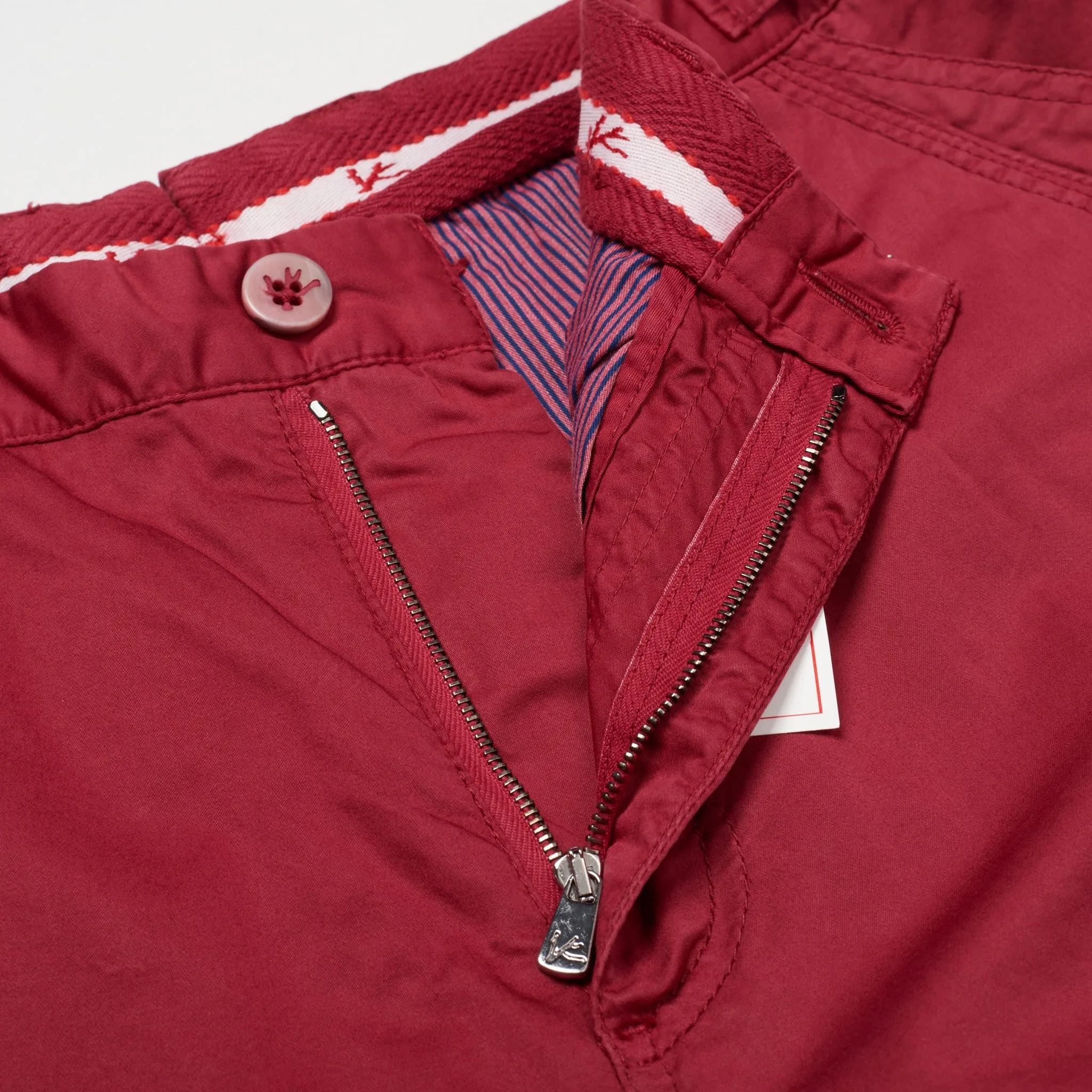 ISAIA Napoli Red Cotton Flat Front Cargo Pants EU 46 NEW US 30 Slim Fit