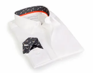 Jimmy Button-Up Shirt With Contrast Details // White // Contemporary Fit (Regular)
