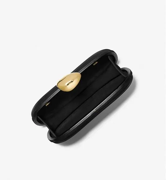 Leather clutch Michael Kors Tina Small Leather, black