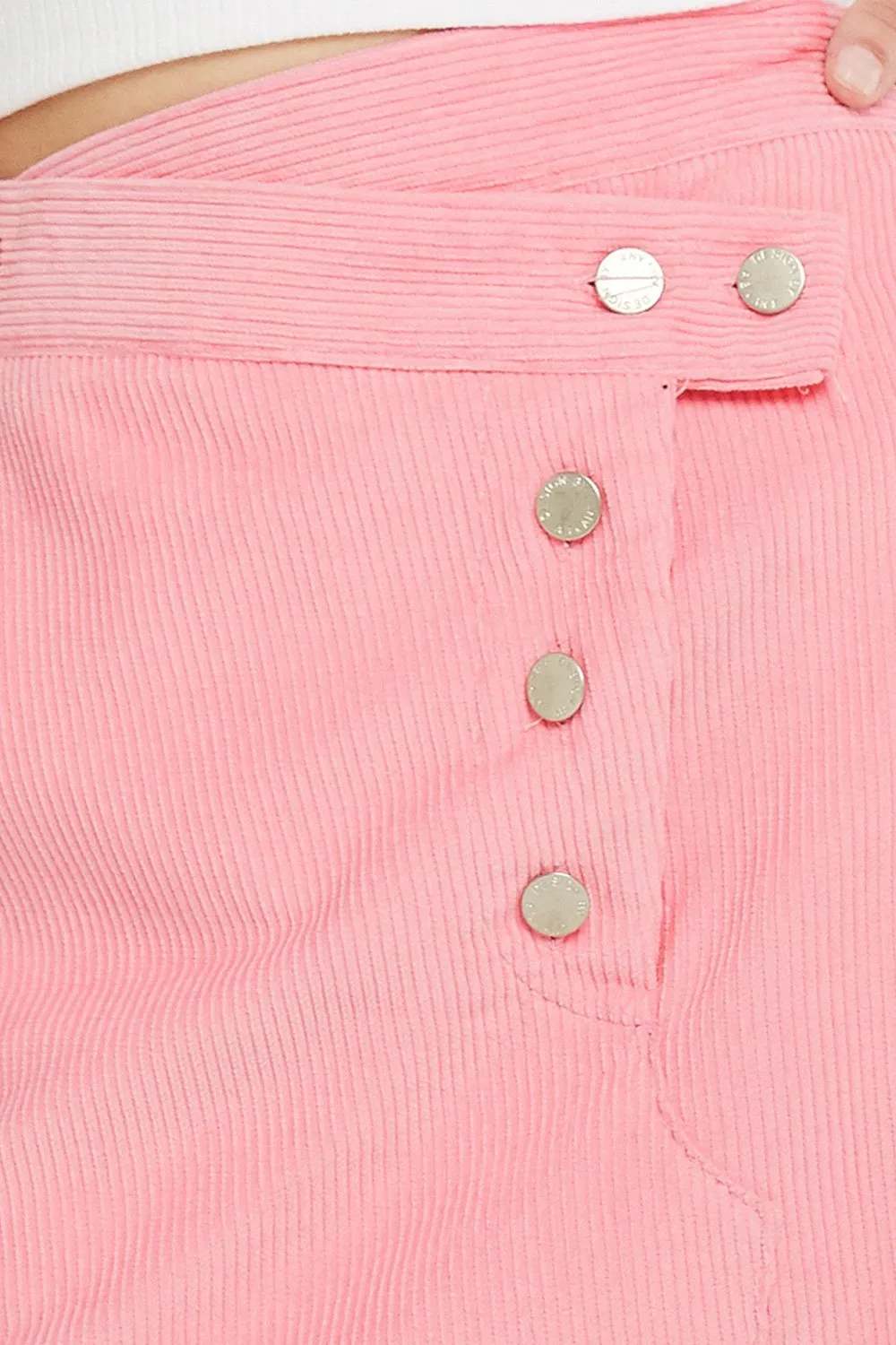 Lexi Asymmetric Button Cord Skirt