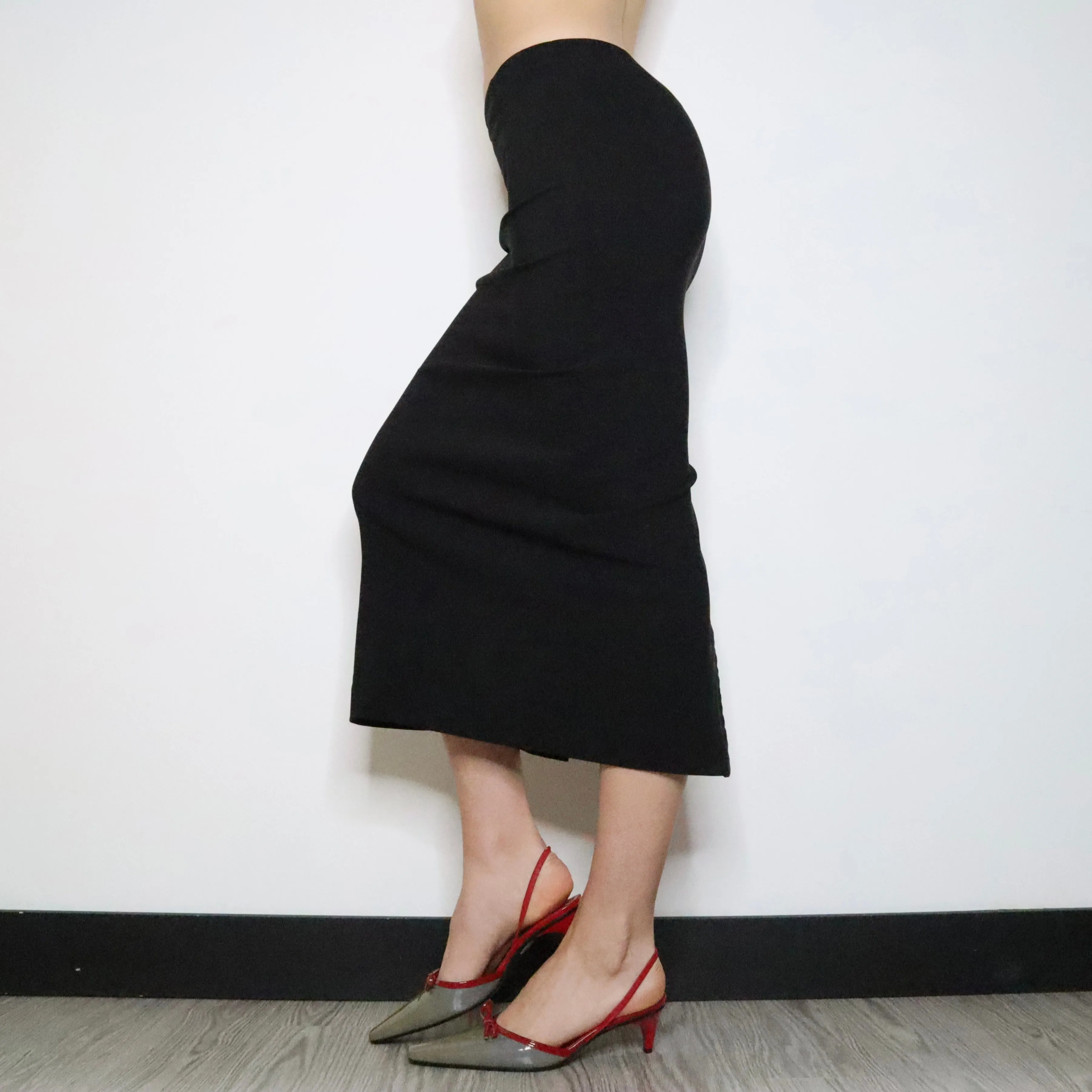 Long Black Pencil Skirt (Small)