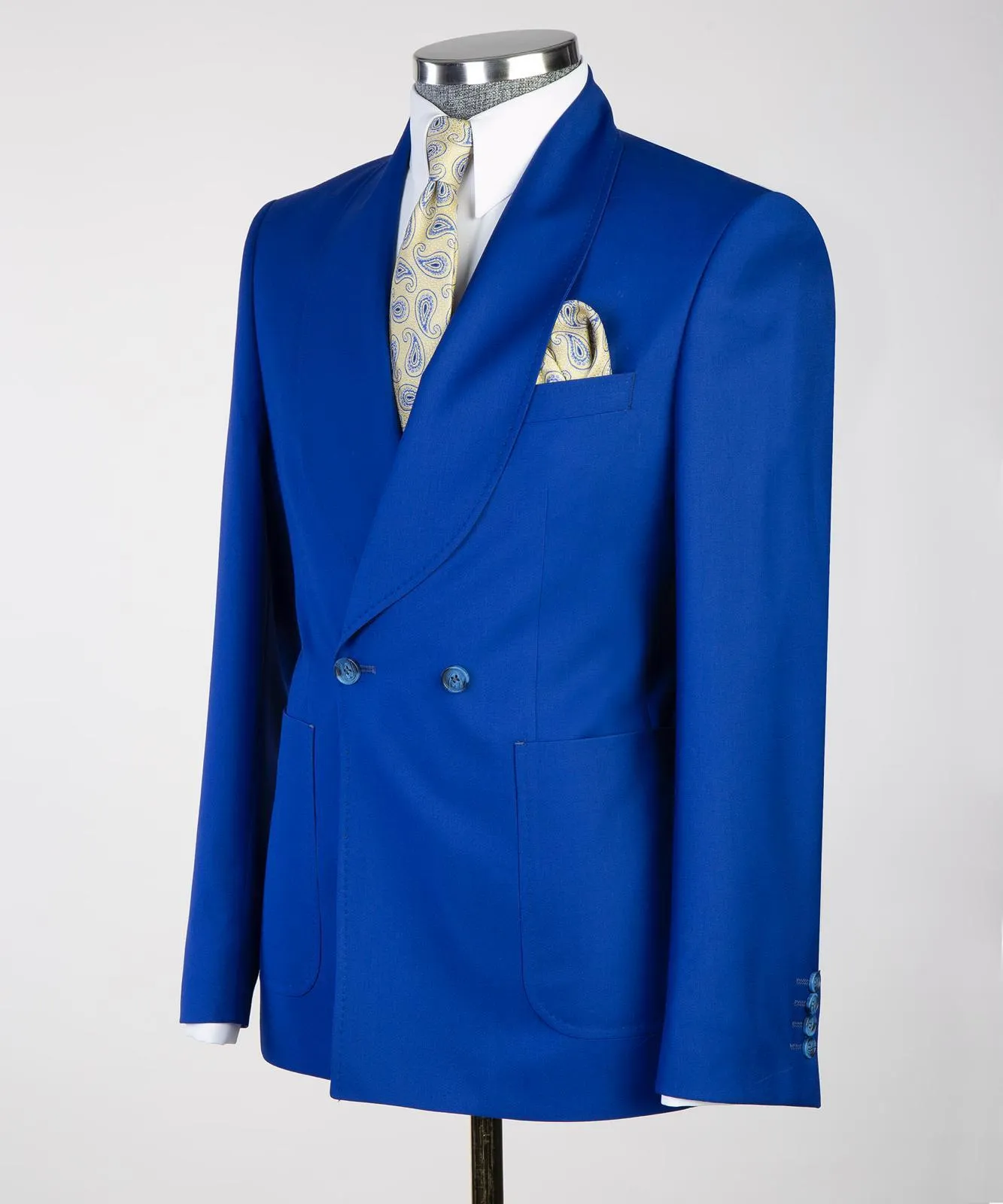 Mens Blue Suit Double Breasted