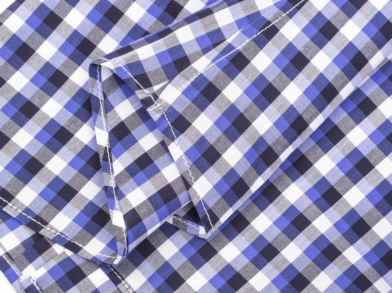 Navy Sapphire Gingham Dress Shirt