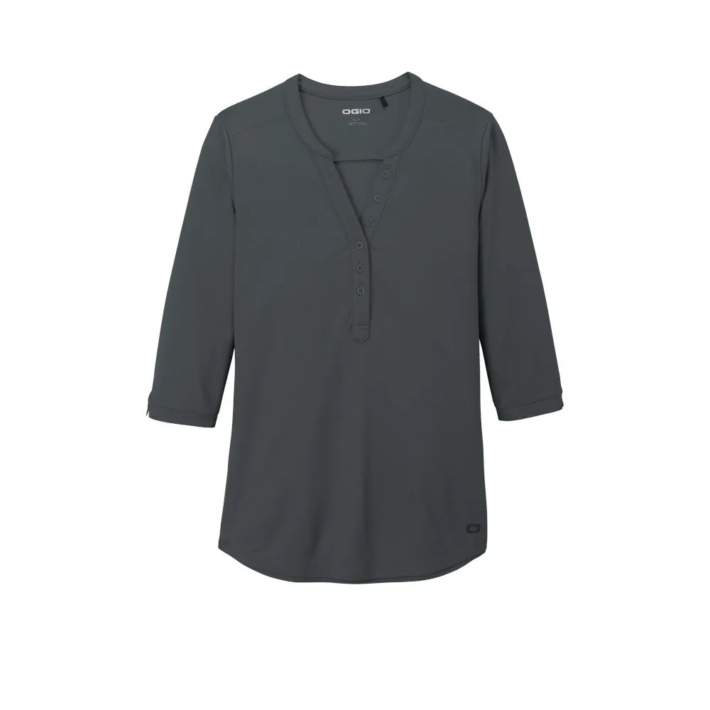 OGIO ® Ladies Jewel Henley - Diesel Grey