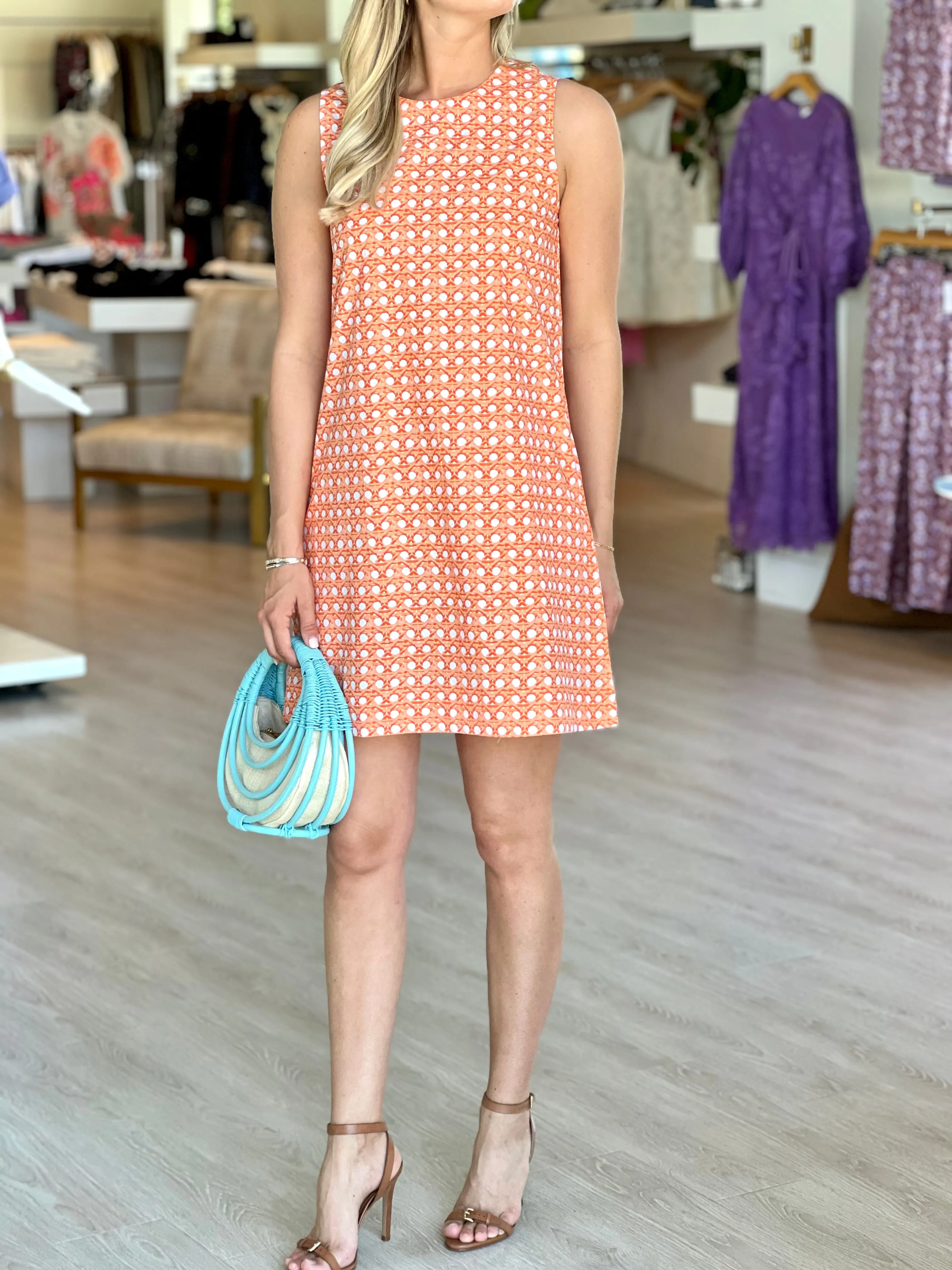 Ol3109 Orange Shift Dress