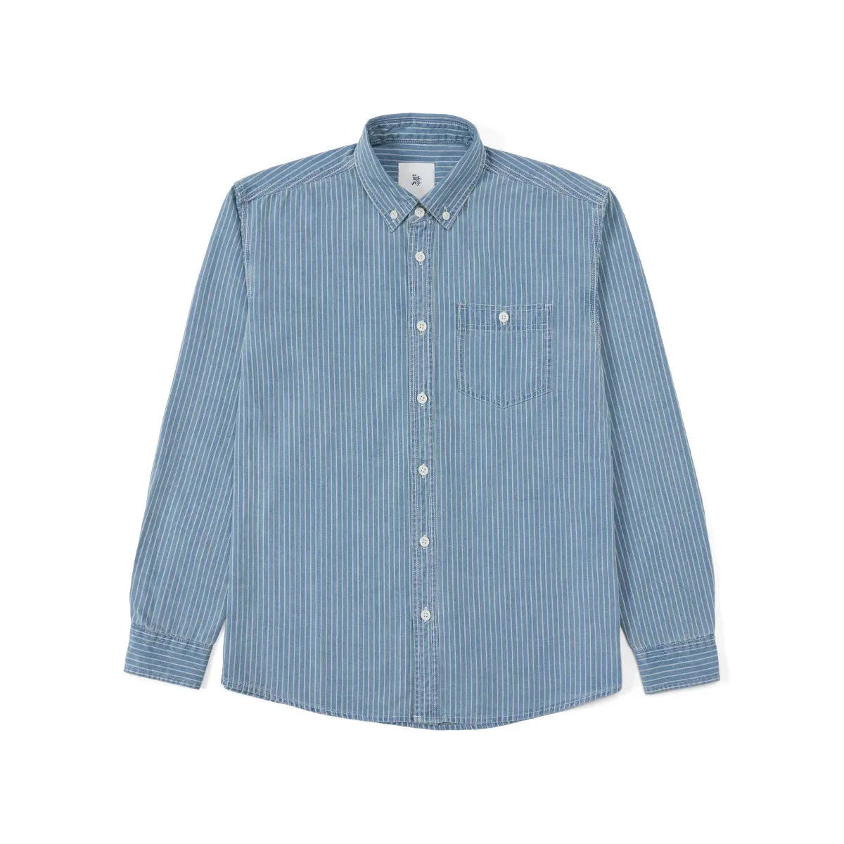 Oversize Vertical Striped Denim Shirts for Men - Plus Size
