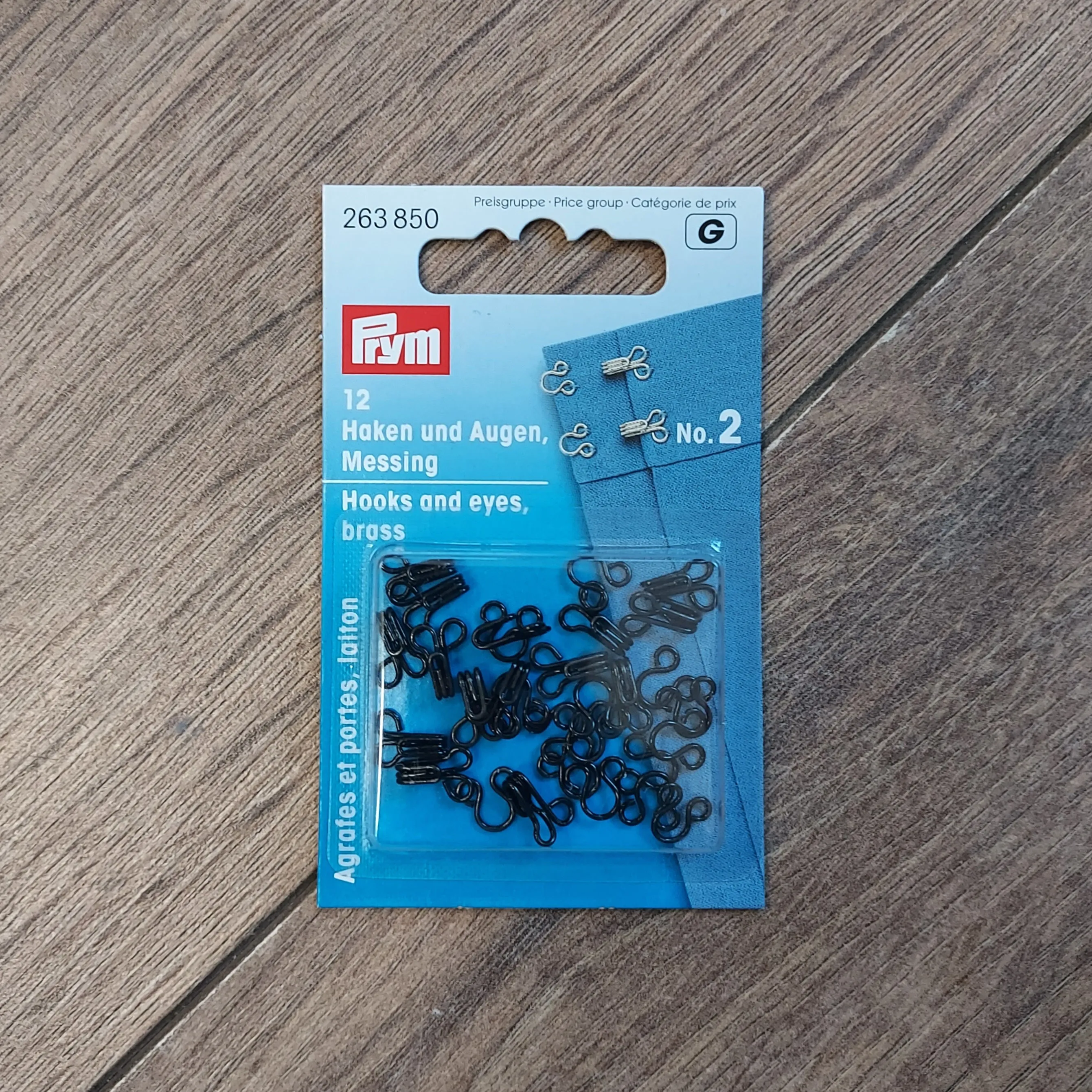 Prym Brass Hooks and Eyes - Various Sizes & Colours