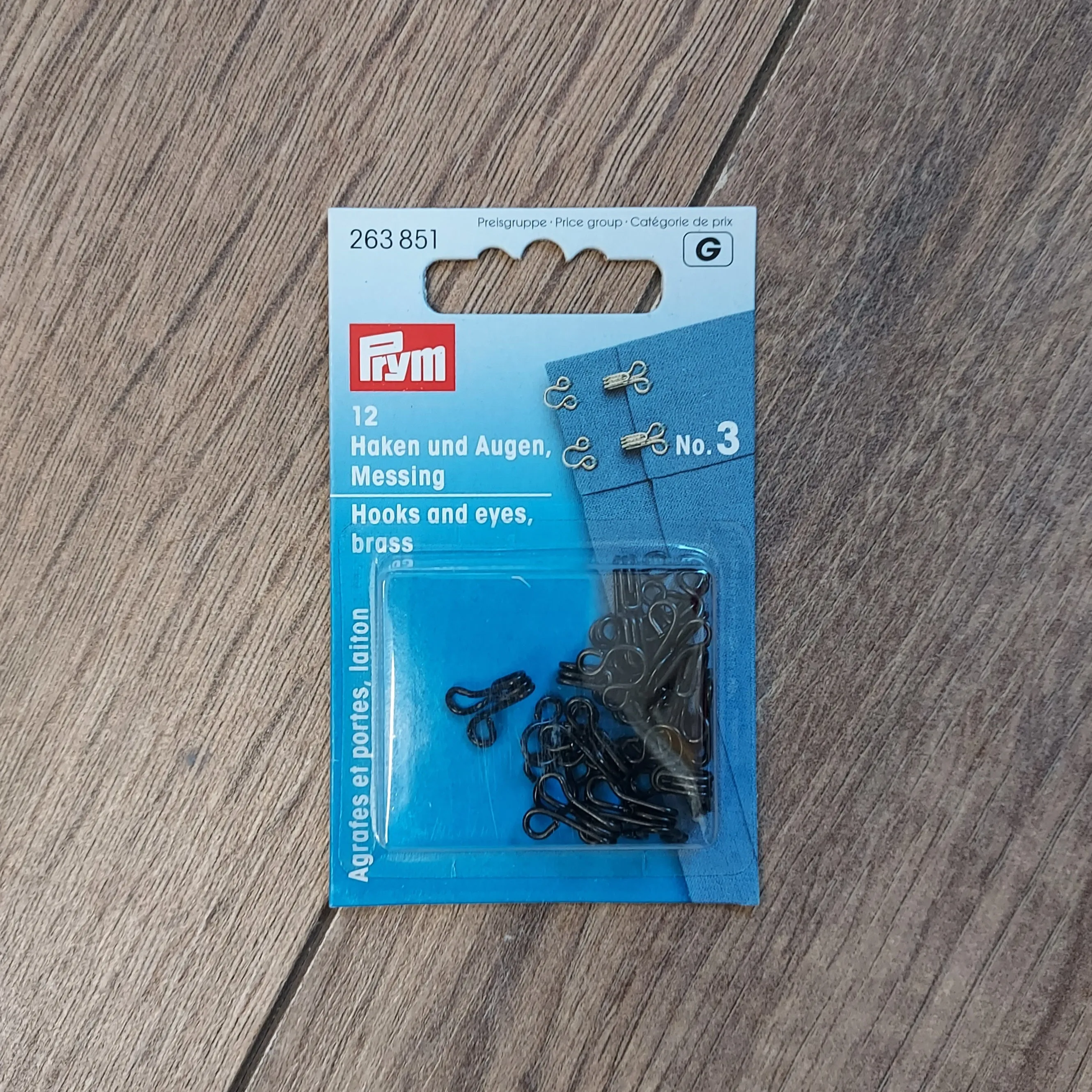 Prym Brass Hooks and Eyes - Various Sizes & Colours