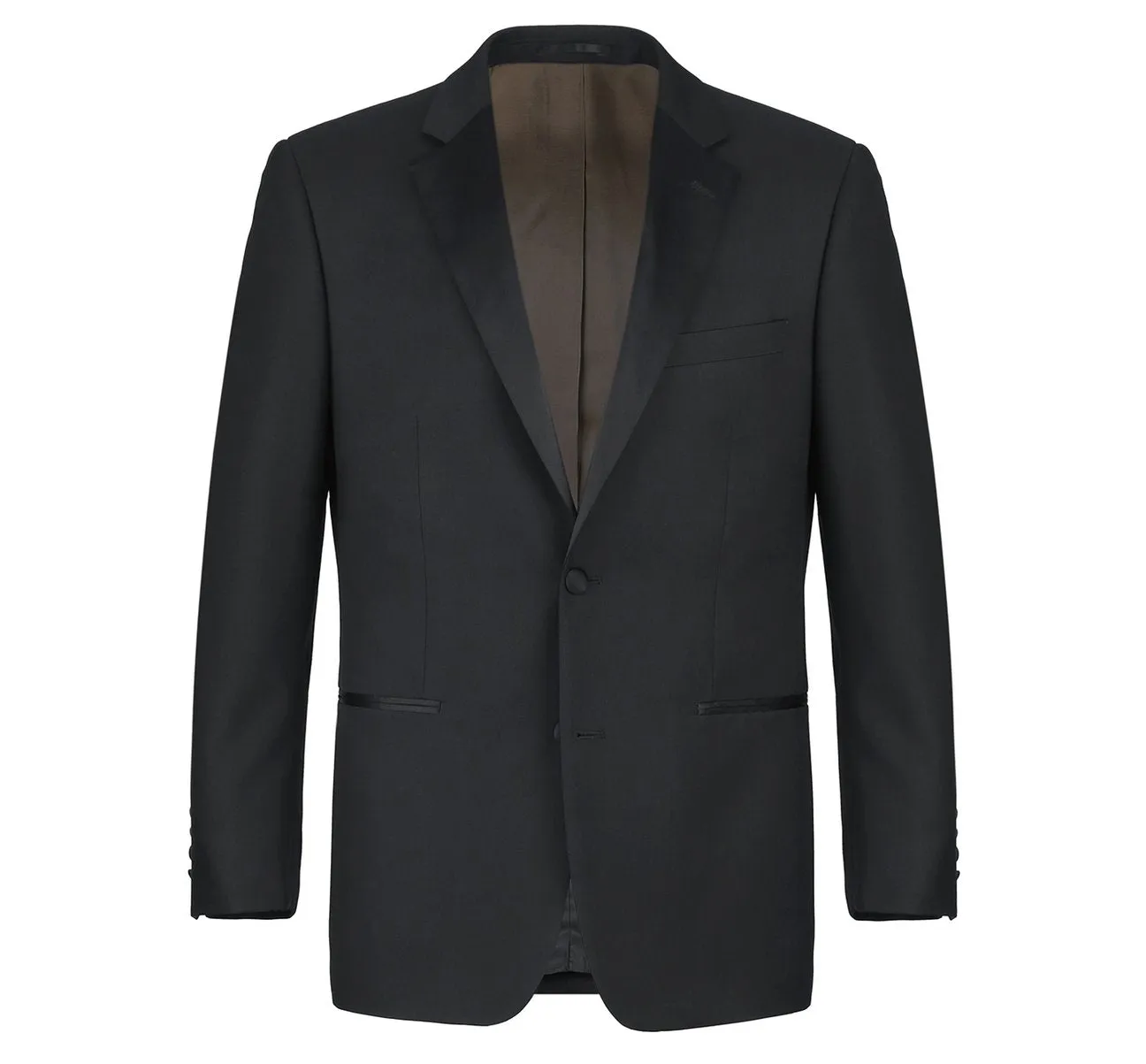RENOIR Satin Slim Fit Notched Lapel 2-Piece 100% Wool Tuxedo Suit RI508-1
