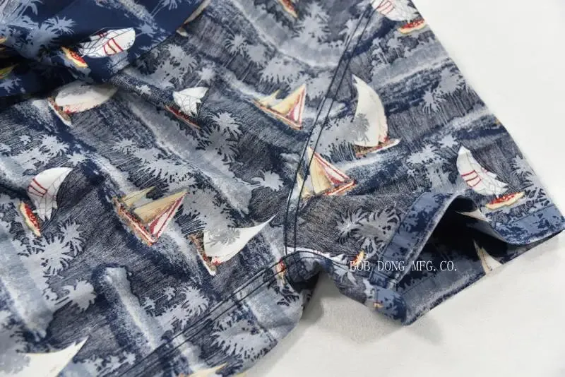 Sailboats Aloha Hawaii Casual Men Holiday Hawaiian Shirts