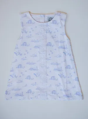 Spring Toile Girl Shift Dress