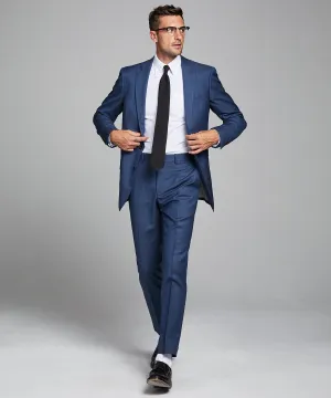 Sutton Stretch Tropical Wool Suit in Petrol Blue