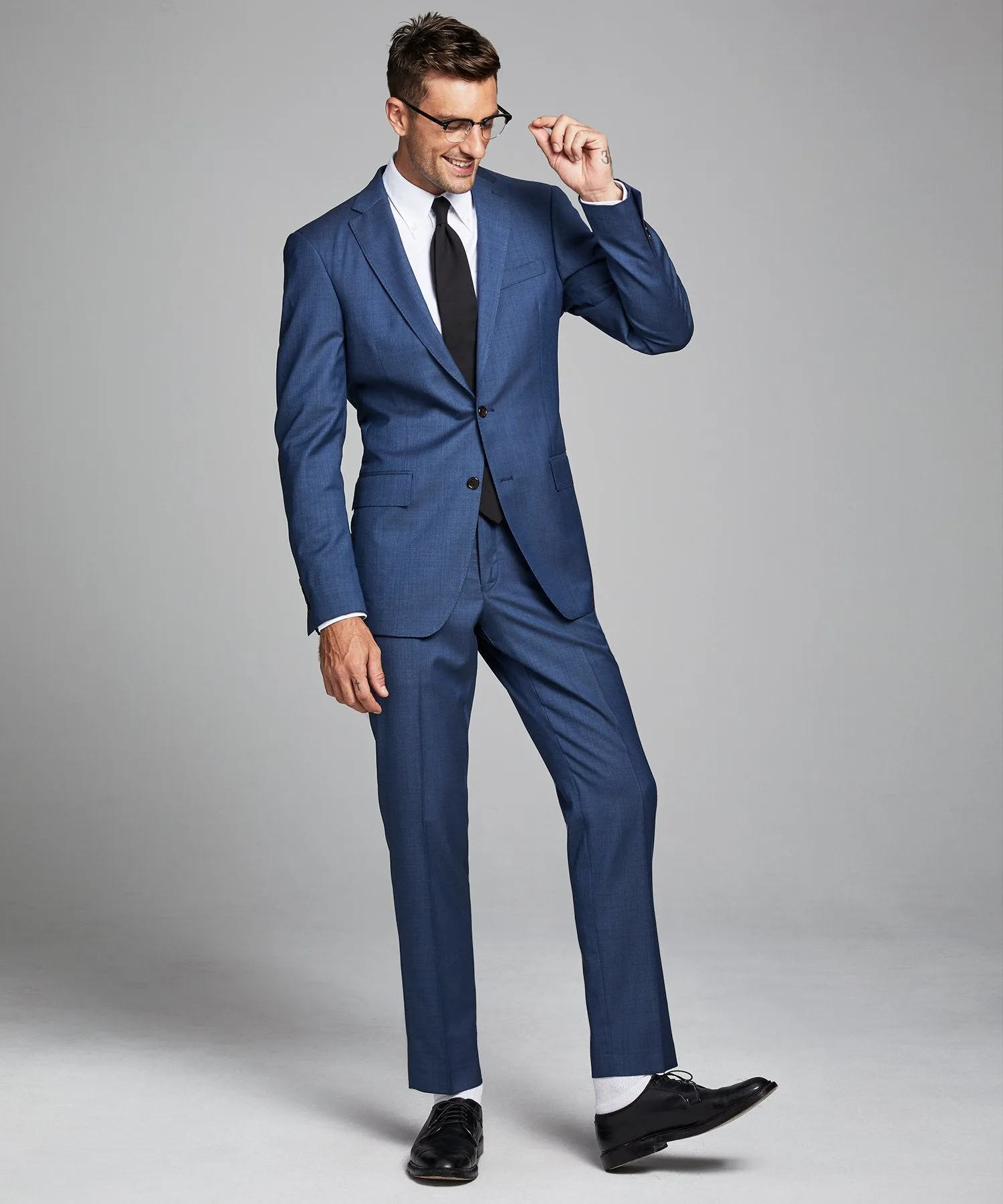 Sutton Stretch Tropical Wool Suit in Petrol Blue
