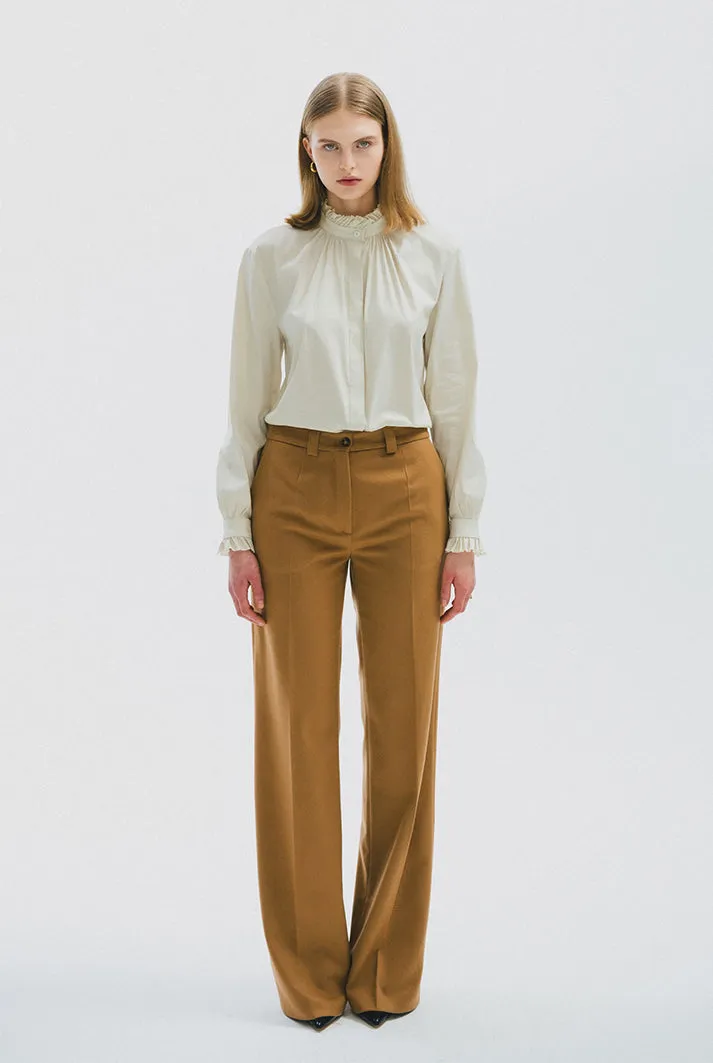 Tailored High Waisted Pants l Camel